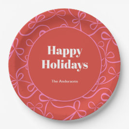 Modern Holiday Bold Red & Pink Ribbon Pattern
