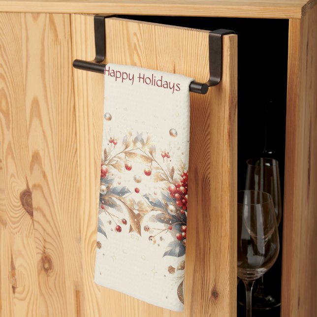 Modern Holiday Flowers Kitchen Towel Kökshandduk (Thirds Fold)