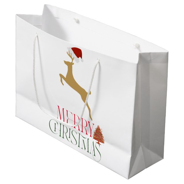 Modern Holiday Gift Bag Christmas (Framsidan Vinklad)