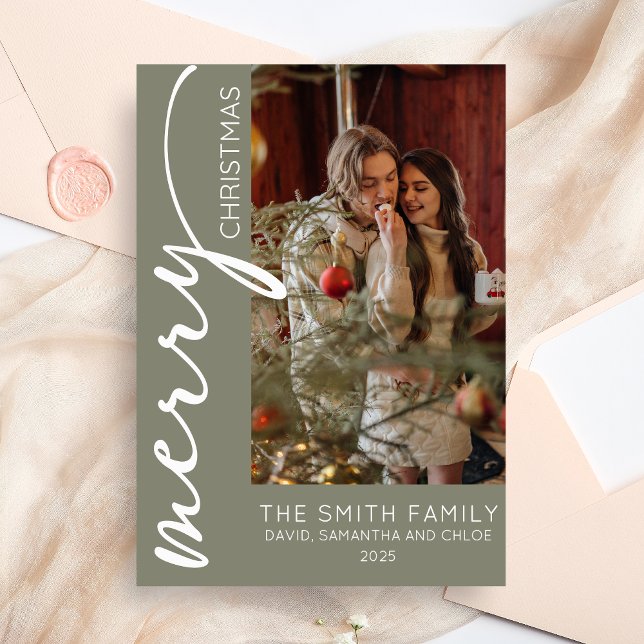 Modern Holiday Jul Inbjudningar (Modern Merry Christmas Holiday Card )