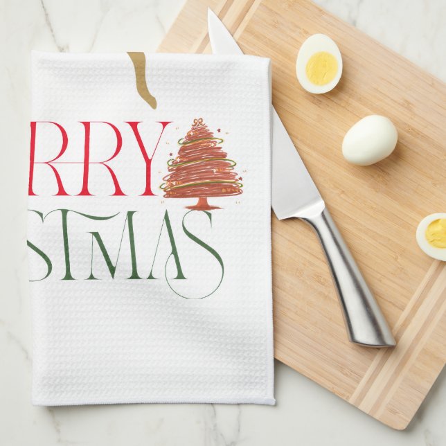 Modern Holiday Kitchen Towel  Christmas Kökshandduk (Vikt i Fjärdedel)