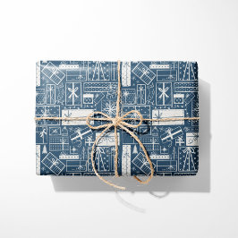 Modern Holiday Presents Blue and White Presentpapper