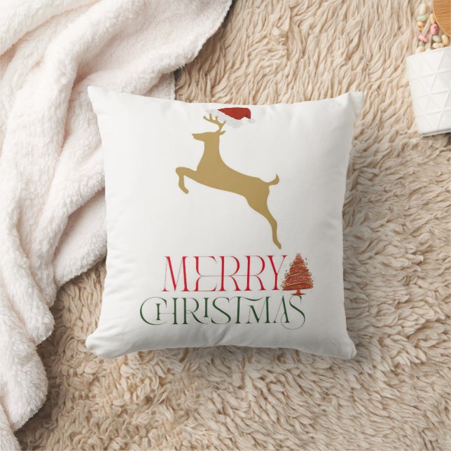 Modern Holiday Throw Pillow Christmas  Kudde (Filt)