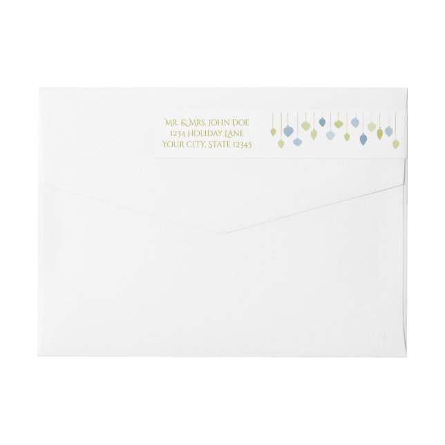 Modern Holly Jolly Minimalist Helgdag Baubles Etikettband (Baksidan)