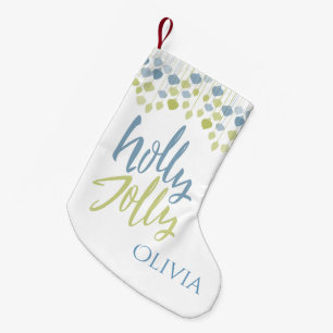 Modern Holly Jolly Minimalist Helgdag Baubles Liten Julstrumpa