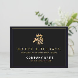Modern Holly | Lejona Logotypen elegant Guld Julkort