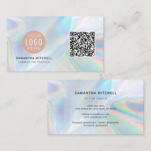 Modern Holograf Company Logotyp QR-kod Visitkort