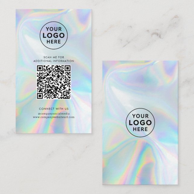 Modern Holografisk Anpassningsbar för QR-kod Socia Visitkort (Fram/baksida)