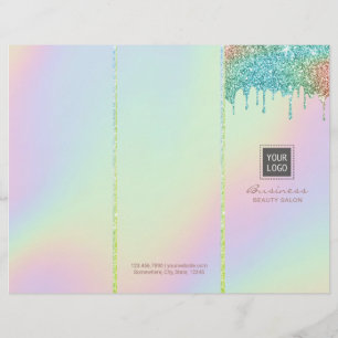 Modern Holografisk barlastsalon Tri-Fold Bruchures