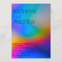 Modern holografisk bröllopsinbjudan