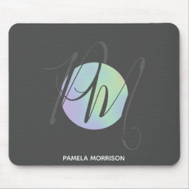 Modern holografisk cirkel Monogram - Mousepad Musmatta