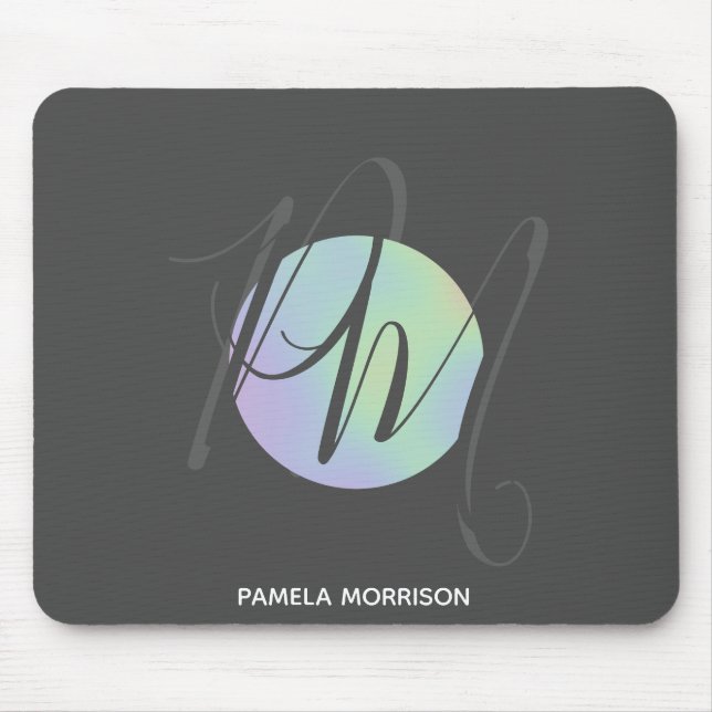 Modern holografisk cirkel Monogram - Mousepad Musmatta (Framsidan)