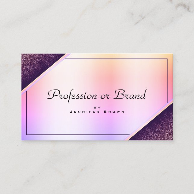 Modern holografisk effekt Lila Färg färgstark Visitkort (Framsida)