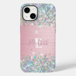 Modern  holografisk Faux Glitter Monogram