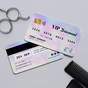 Modern Holografisk Frisörst Kreditkort VIP Rabattkort