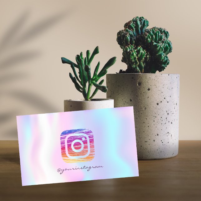 Modern Holografisk Instagram Sociala Media Visitkort (Skapare uppladdad)