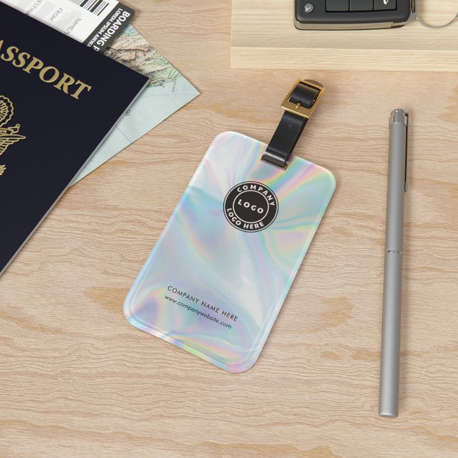 Modern Holografisk Logotyp och webbplats Bagagebricka (Business Logo Corporate Employees Holographic Luggage Tag)