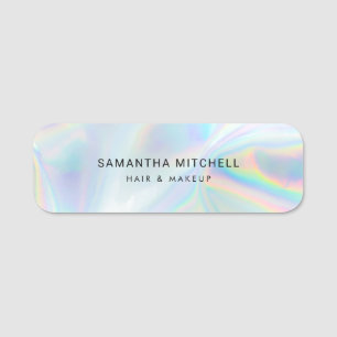 Modern holografisk Makeup Beautician Namnbricka