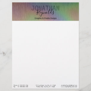Modern holografisk Metall-monogramsletterhead Brevhuvud