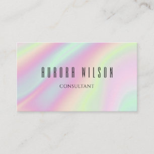 Modern Holografisk pastel Rainbow-Snyggt Visitkort