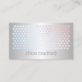 Modern Holografisk punkt Mönster på Faux Silver Visitkort