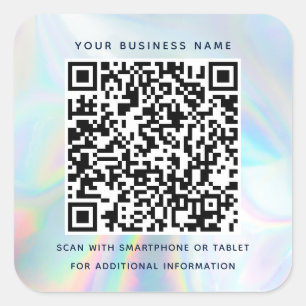 Modern Holografisk QR-kod Verksamhet Fyrkantigt Klistermärke