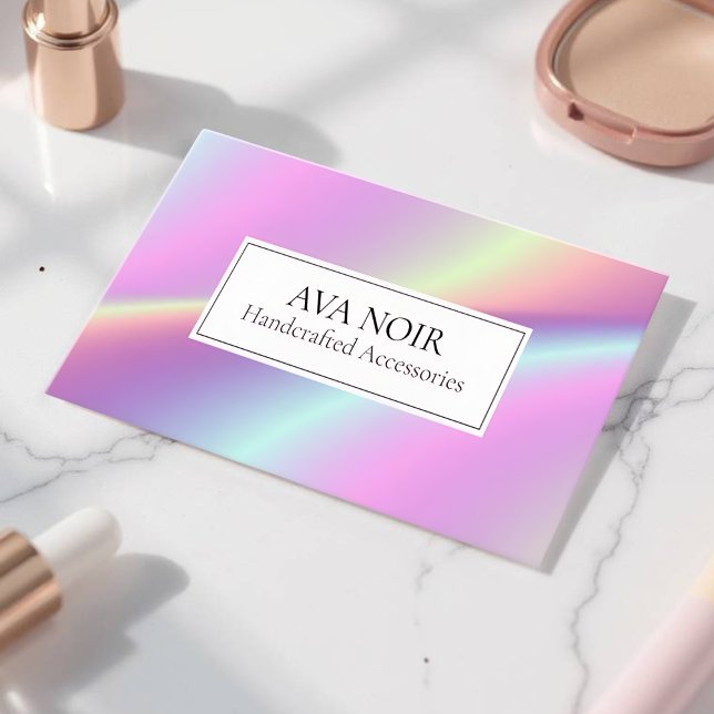 Modern holografisk redigerbar varumärkes-kortdesig visitkort (Holographic Editable Card - Front)