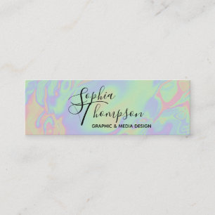 Modern holografisk regnbåge Pastel - Affärskort Mini Visitkort