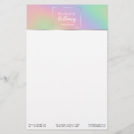 Modern holografisk regnbågseffekt Metall Ram Brevpapper