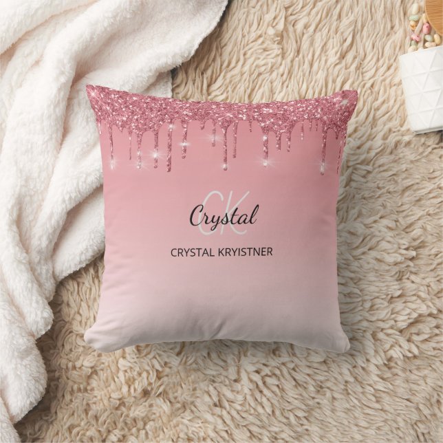 Modern holografisk Rosa Glitter Kudde (Filt)