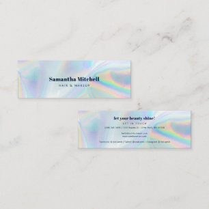 Modern Holografisk salon Beautician Makeup Mini Visitkort