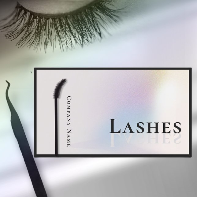 Modern holografisk Silver Lash-tekniker Visitkort (Skapare uppladdad)