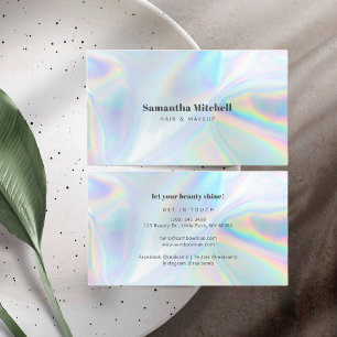 Modern holografisk skönhet Hair och Makeup Visitkort