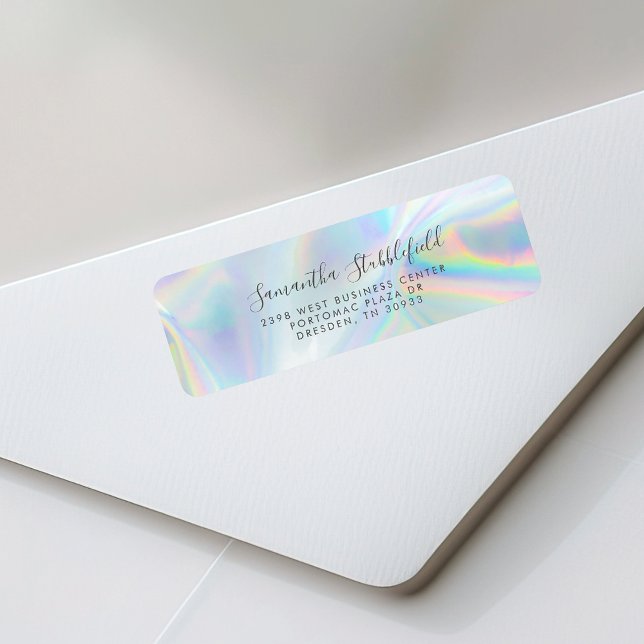 Modern holografisk skriptReturadress Returadress Etikett (Modern Holographic Script Return Address Label)