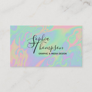 Modern holografisk Stil Rainbow Pastel Visitkort