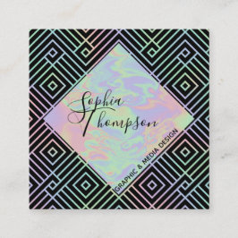 Modern Holografisk symmetrisk Mönster-Affärskort Fyrkantigt Visitkort