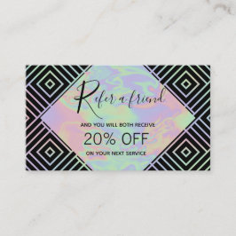 Modern Holografiskt Symmetric Mönster-referenskort Rabattkort