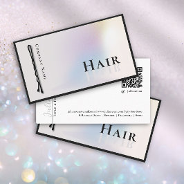 Modern Hologragrafik Bobby Pin Hair Stylist Visitkort
