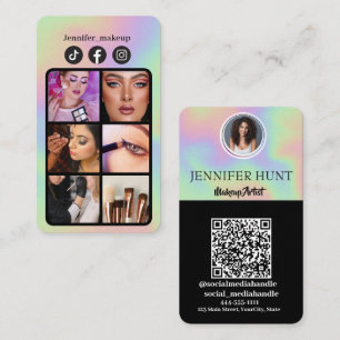 Modern Hologragrafisk QR-kod social-media Visitkort