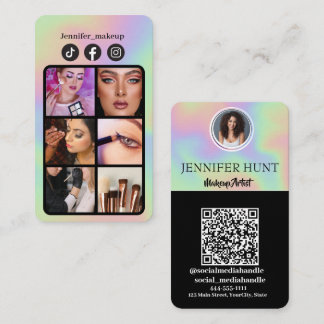 Modern Hologragrafisk QR-kod social-media Visitkort