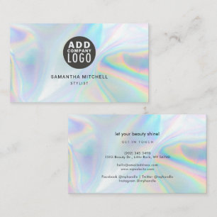 Modern HoloGraph Add Company Logotyp Stylist Visitkort