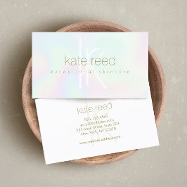 Modern Holograph Monogram Visitkort