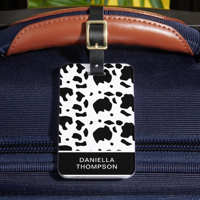 Modern Holstein Friesian Cow Print Mönster Travel Bagagebricka (Framsida Insitu 2)