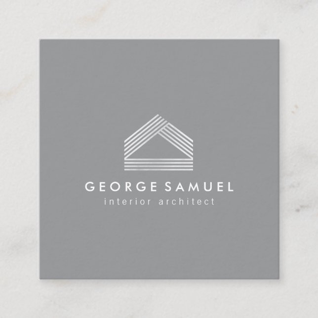 Modern Home Design Custom Abstract Logo  Fyrkantigt Visitkort (Framsida)