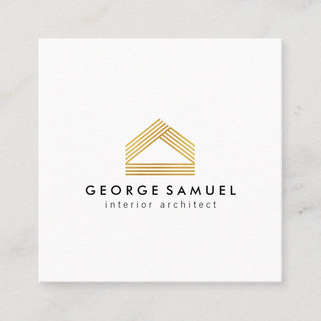 Modern Home Design Custom Abstract Logo  Fyrkantigt Visitkort (Framsida)