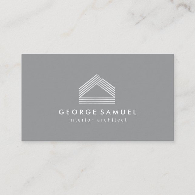 Modern Home Design Custom Abstract Logo  Visitkort (Framsida)