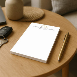 Modern Home Logotyp Guld Real Gods, Realtor Post-it Block