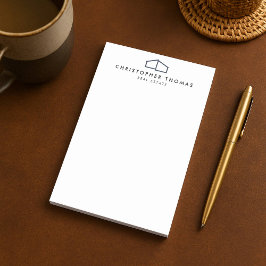 Modern Home Logotyp Navy Blue Real Gods, Realtor Post-it Block