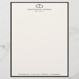 Modern Home Logotyp Real Gods, Realtor Ivory/Black Brevhuvud