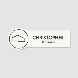 Modern Home Logotyp Real Gods, Realtor Ivory/Black Namnbricka